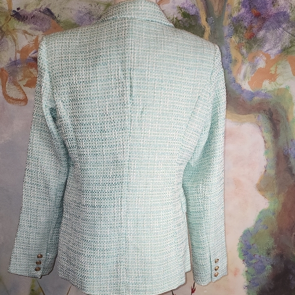 Mint Green Double-Breasted Blazer - Picture 7 of 16